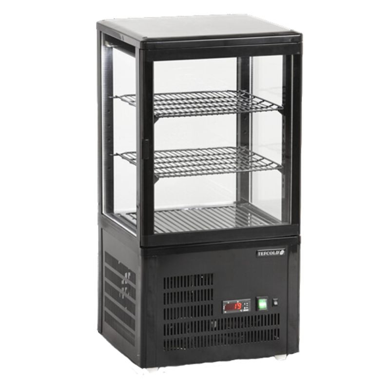 Vetrina Refrigerata da Banco Porta Vetrata Nera - 58 L | TEFCOLD Vetrina Refrigerata da Banco Porta Vetrata Nera - 58 L | TEFCOLD