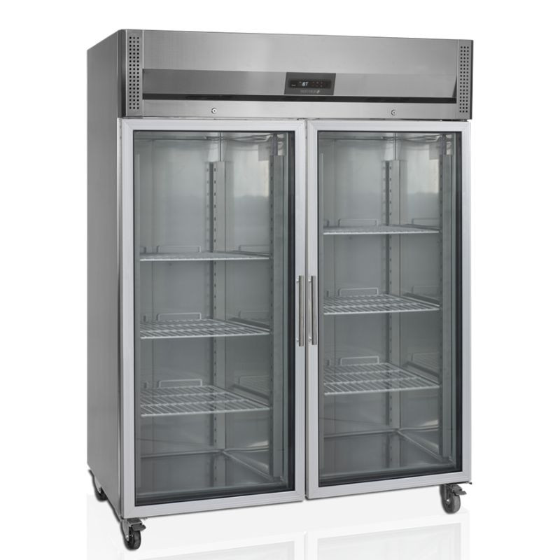 Armadio refrigerato inox GN 2/1 - 2 porte vetrate 1325L TEFCOLD Armadio refrigerato inox GN 2/1 - 2 porte vetrate 1325L TEFCOLD