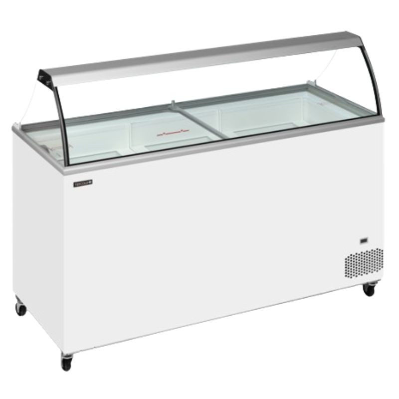 Congelatore a Pozzetto per Gelato con Vetro Curvo - 430 L TEFCOLD: Stoccaggio ottimale per gelati Congelatore a Pozzetto per Gelato con Vetro Curvo - 430 L TEFCOLD: Stoccaggio ottimale per gelati