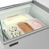 Congelatore a Pozzetto per Gelato con Vetro Curvo - 165 L TEFCOLD: Vetrina Gelati Professionale con Coperchi in Vetro Scorrevoli