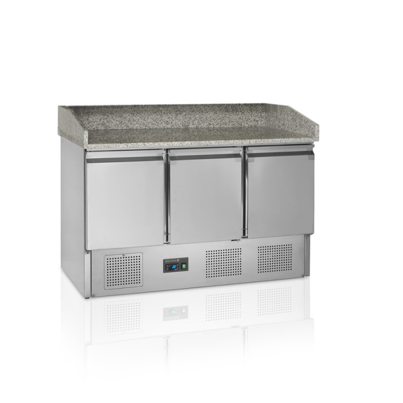Bancone per Pizza in Acciaio Inox GN 1/1 - 3 Porte Piene TEFCOLD PT1365 | Refrigerazione 400L, sbrinamento automatico | Fournire Bancone per Pizza in Acciaio Inox GN 1/1 - 3 Porte Piene TEFCOLD PT1365 | Refrigerazione 400L, sbrinamento automatico | Fournire