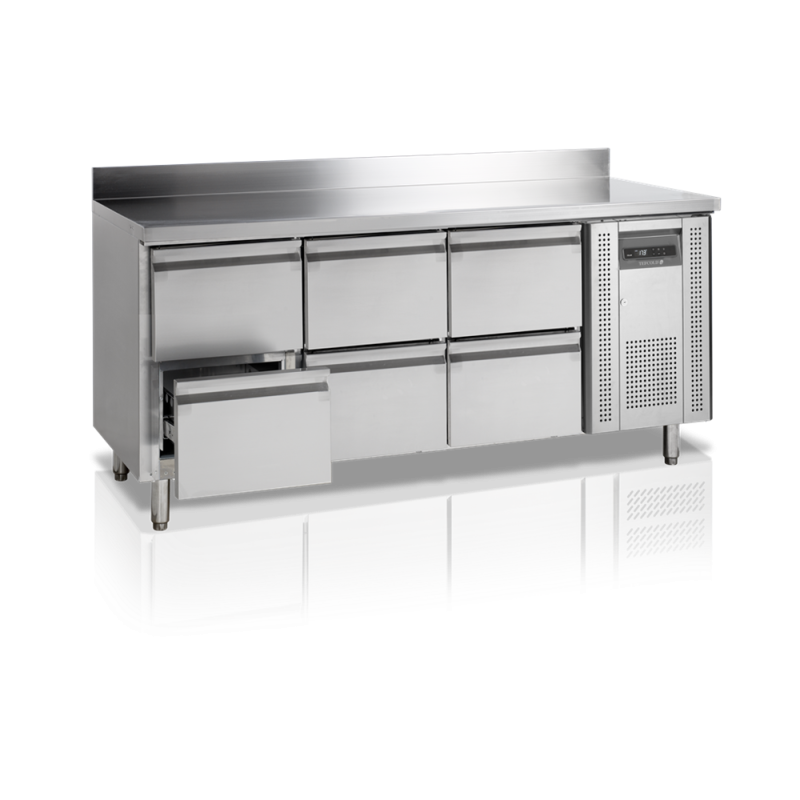 Tavolo Refrigerato Positivo Inox - 6 Cassetti GN 1/1 TEFCOLD - Pratico e durevole Tavolo Refrigerato Positivo Inox - 6 Cassetti GN 1/1 TEFCOLD - Pratico e durevole