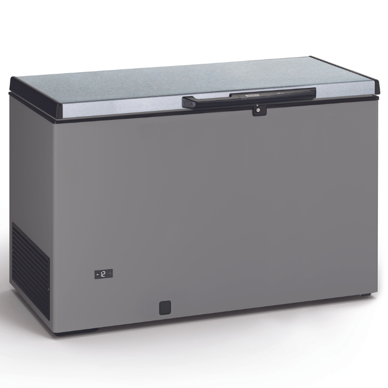 Congelatore a cassa in acciaio inox con coperchio in acciaio inox - 370 L TENSAI Congelatore a cassa in acciaio inox con coperchio in acciaio inox - 370 L TENSAI