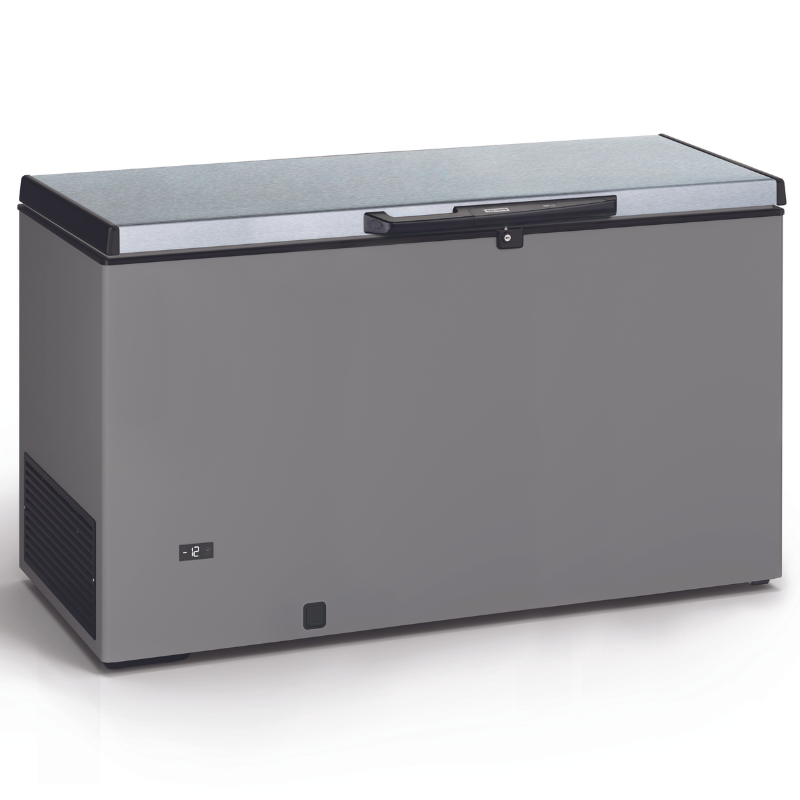 Congelatore a cassa in acciaio inox con coperchio in acciaio inox - 430 L Congelatore a cassa in acciaio inox con coperchio in acciaio inox - 430 L