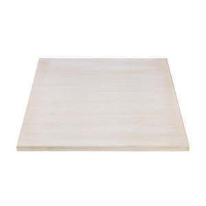Piatto Tavolo Quadrato Vintage Bianco 700 mm Bolero - Alta qualità in legno di vimini