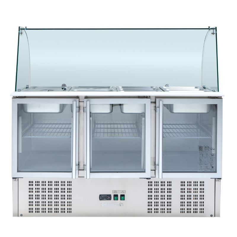 Saladette Refrigerata 4 GN 1/1 - 3 Porte Vetrate - Dynasteel Saladette Refrigerata 4 GN 1/1 - 3 Porte Vetrate - Dynasteel