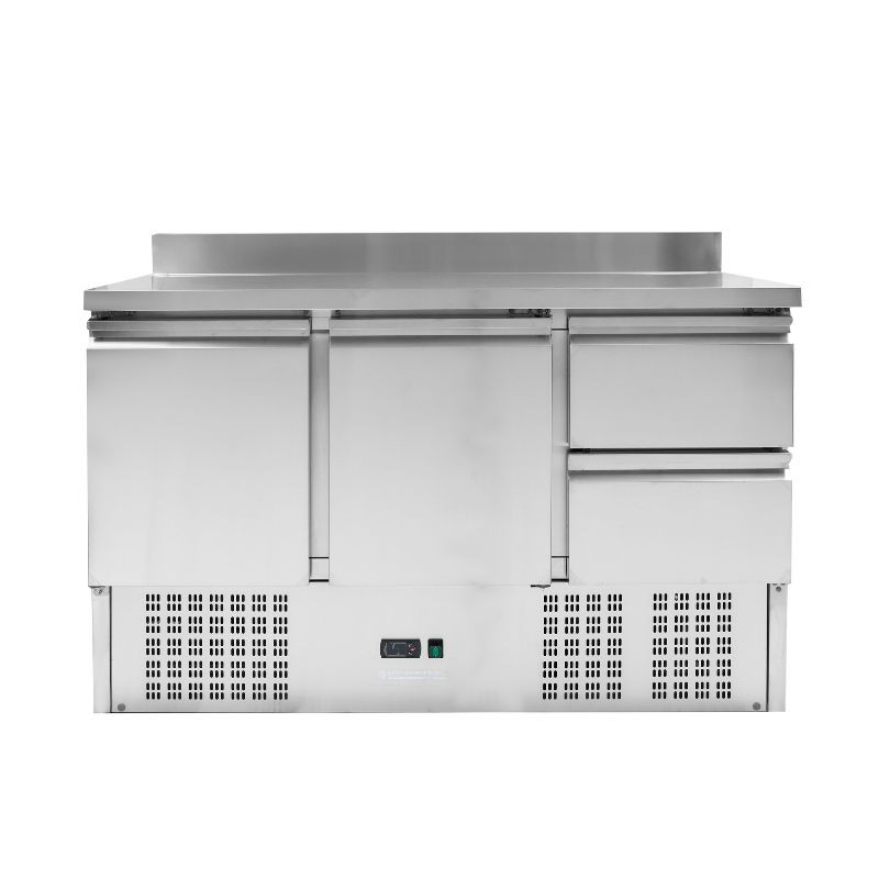Tavolo Refrigerato Positivo con Alzatina - 2 Porte e 2 Cassetti GN 1/2 - Dynasteel Tavolo Refrigerato Positivo con Alzatina - 2 Porte e 2 Cassetti GN 1/2 - Dynasteel