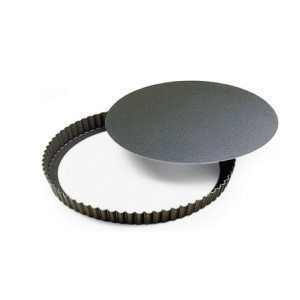 Tortiera Rotonda Scanalata Alta Antiaderente Ø240 mm - Fondo Mobile
