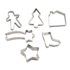 Tagliabiscotti Piccoli Biscotti di Natale in Acciaio Inox - Set di 6, Gobel
