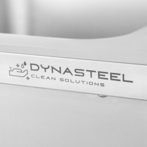 Lavello con Passaggio Lavastoviglie, Alzatina e Scaffale - 1200 x 700 - Scolapiatti a Sinistra - Dynasteel