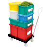 Bac Rettangolare da 15 L con Coperchio Verde HACCP - GILAC