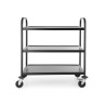 Carrello di servizio nero opaco - 3 ripiani - Hendi