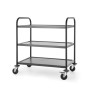Carrello di servizio nero opaco - 3 ripiani - Hendi