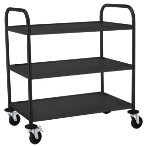 Carrello di servizio nero opaco - 3 ripiani - Hendi