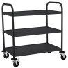 Carrello di servizio nero opaco - 3 ripiani - Hendi