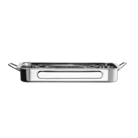 Piatto da forno in acciaio inossidabile - 38,5 x 27,5 x 6 cm - Marchio HENDI - Fourniresto