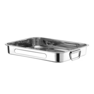 Piatto da forno in acciaio inossidabile - 43 x 31 x 6 cm - Marchio HENDI - Fourniresto