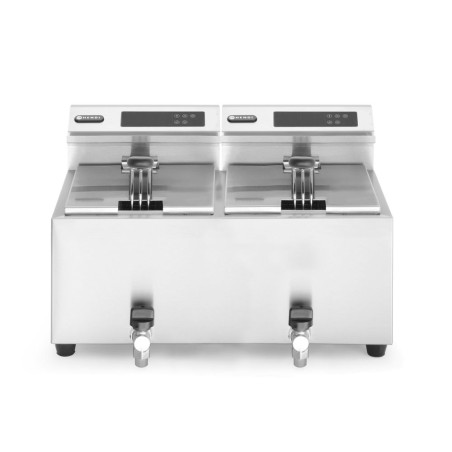 Friggitrice Profi Line con rubinetto di scarico digitale - 2 x 8 l - Marca HENDI - Fourniresto