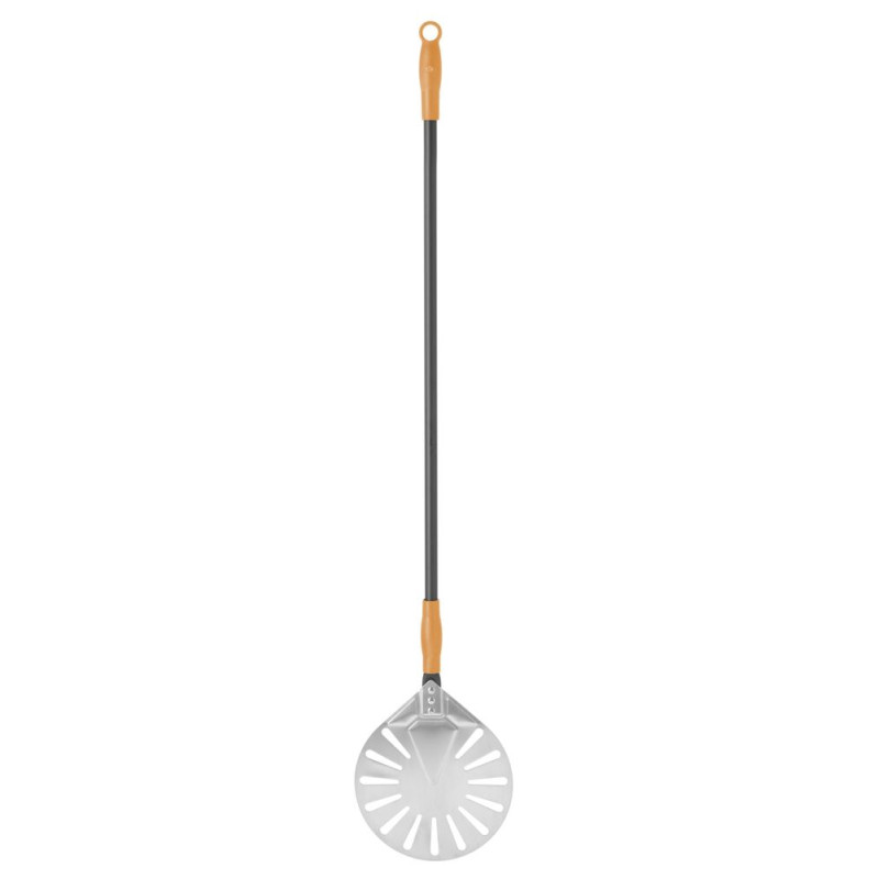 Pala per pizza rotonda forata in acciaio inossidabile - 1200 x 230 mm Pala per pizza rotonda forata in acciaio inossidabile - 1200 x 230 mm