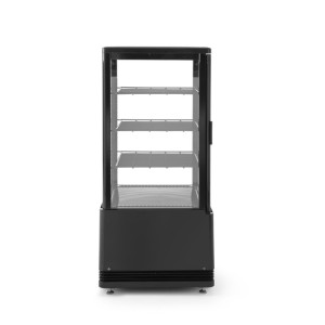 Vetrina refrigerata nera a 4 lati in vetro - 68 L