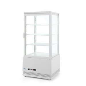 Vetrina refrigerata bianca a 4 lati in vetro - 78 litri