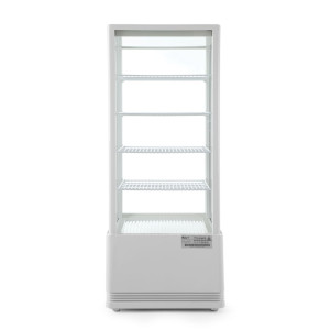 Vetrina refrigerata bianca a 4 lati in vetro - 98 litri