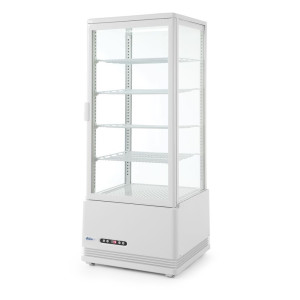 Vetrina refrigerata bianca a 4 lati in vetro - 98 litri