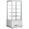 Vetrina refrigerata bianca a 4 lati in vetro - 98 litri