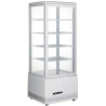 Vetrina refrigerata bianca a 4 lati in vetro - 98 litri