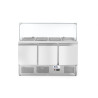 Saladette 3 porte con vetrina refrigerata in vetro 380L - Marca HENDI - Fourniresto
