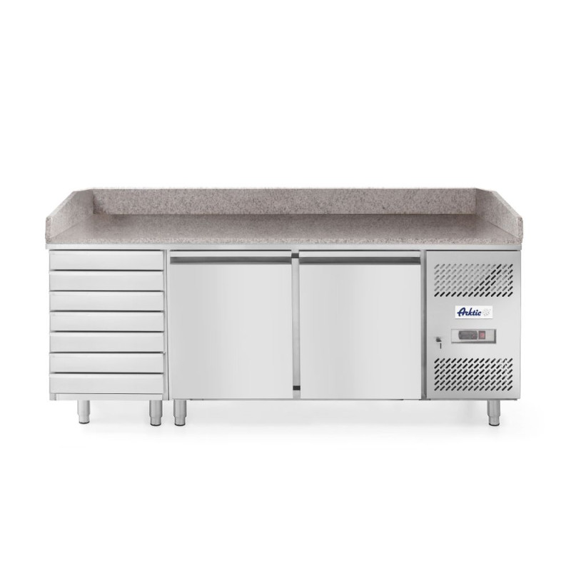 Bancone di preparazione refrigerato per pizze o insalate - 280 L Bancone di preparazione refrigerato per pizze o insalate - 280 L