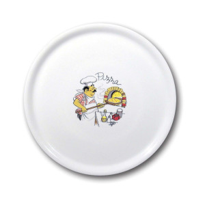 Piatto per pizza con motivo pizzaiolo - 330 mm di diametro - HENDI