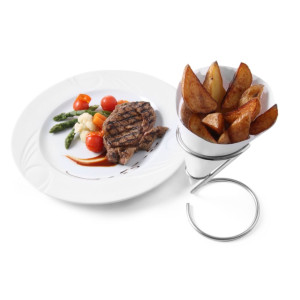 Support per cono di patatine fritte in acciaio inossidabile