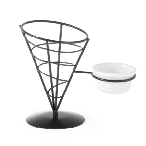 Support per cono di patatine fritte e salsa