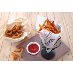 Support per cono di patatine fritte e salsa