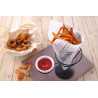 Support per cono di patatine fritte e salsa