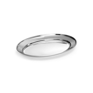 Piatto ovale in acciaio inossidabile - 240 x 170 mm - Marca HENDI - Fourniresto