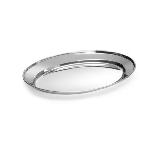 Piatto Ovale in Acciaio Inossidabile - 300 x 220 mm - Marca HENDI - Fourniresto