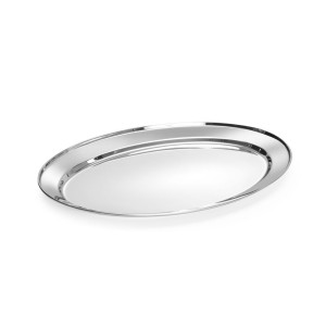 Piatto Ovale in Acciaio Inossidabile di Grandi Dimensioni - 500 x 350 mm - Marca HENDI - Fourniresto