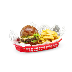Cestino per il servizio di fast food - Rosso - Lotto da 6 - Hendi