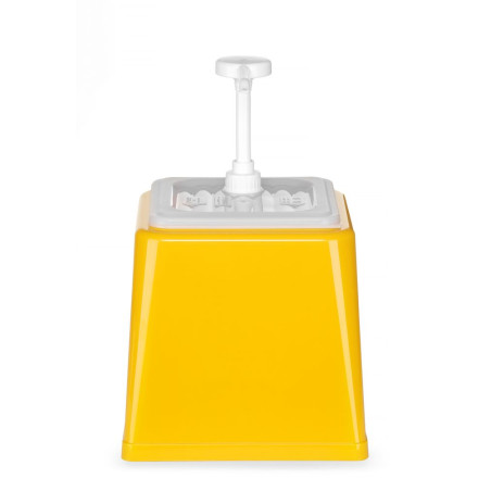 Distributore di salsa con pompa - Giallo - 2,5 L - Hendi