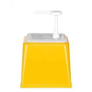 Distributore di salsa con pompa - Giallo - 2,5 L - Hendi