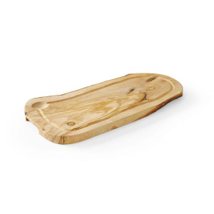 Tagliere con canaletto in legno d'ulivo - 400 x 250 mm - Hendi