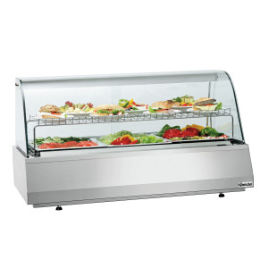 Vetrina refrigerata professionale GN 3/1 con vetro bombato