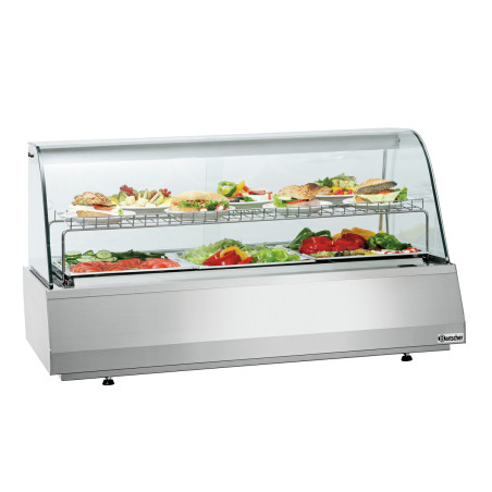 Vetrina refrigerata professionale GN 3/1 con vetro bombato