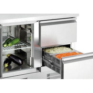 Tavolo refrigerato 2 cassetti 1 porta professionale