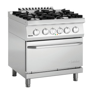 Fornello a 4 fuochi con forno elettrico GN 2/1 Serie 700