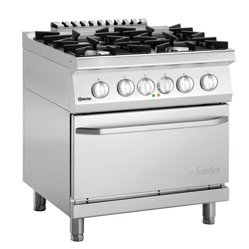 Fornello a 4 fuochi con forno elettrico GN 2/1 Serie 700 Fornello a 4 fuochi con forno elettrico GN 2/1 Serie 700
