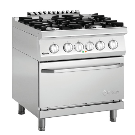 Fornello a 4 fuochi con forno elettrico GN 2/1 Serie 700