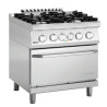 Fornello a 4 fuochi con forno elettrico GN 2/1 Serie 700
